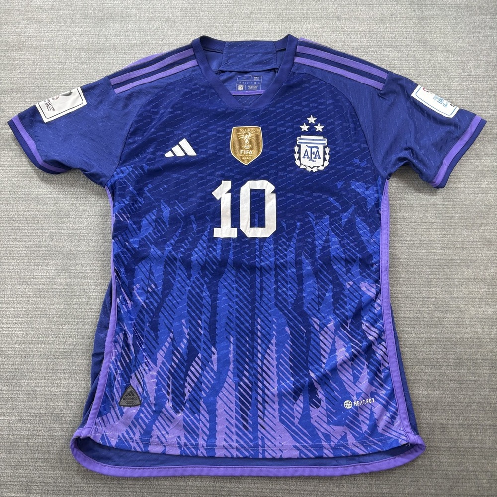 Adidas Argentina Away Jersey 2022 FIFA World Cup Purple Mens L Messi #10